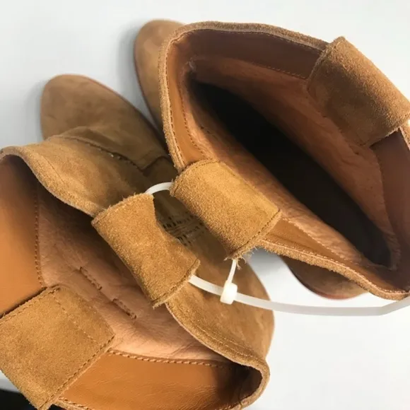 Joie Cognac Studded Suede Ankle Boots 7.5 New