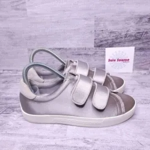 Joie Diata Low Top Satin Sneaker Gray Silver sz 36.5 Women's sz 6.5 NEW