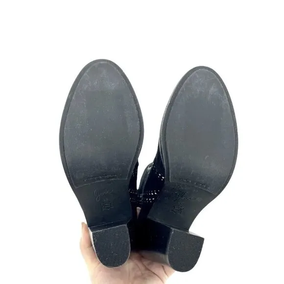Joie Monte Black Suede Leather Studded Ankle Booties SZ 38 EU New
