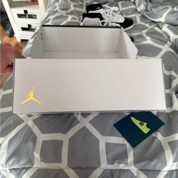 Jordan Black and White Athletic Shoes with Patent Leather