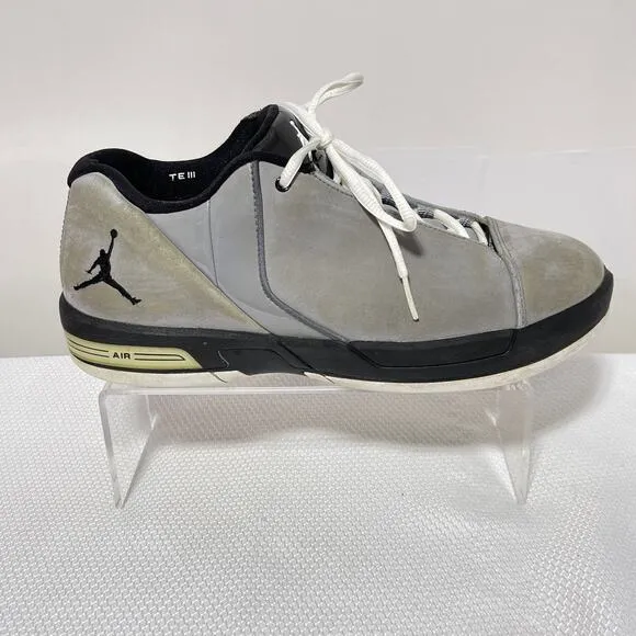 Jordan Nike Shoes Gray Black Men's 8.5 TE3 LOW 453454-002 Mid Top Sneakers