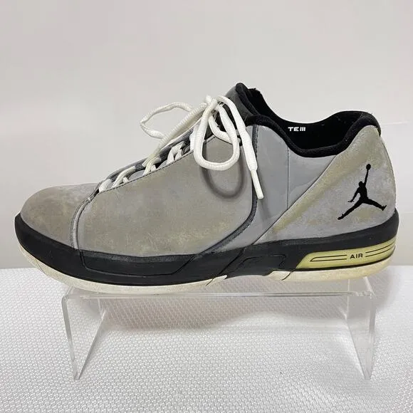 Jordan Nike Shoes Gray Black Men's 8.5 TE3 LOW 453454-002 Mid Top Sneakers
