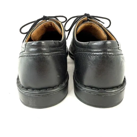 Josef Seibel Douglas 05 Black Leather Oxford Shoes EU 42 US 8.5-9 Mens Lace Up