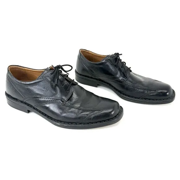 Josef Seibel Douglas 05 Black Leather Oxford Shoes EU 42 US 8.5-9 Mens Lace Up