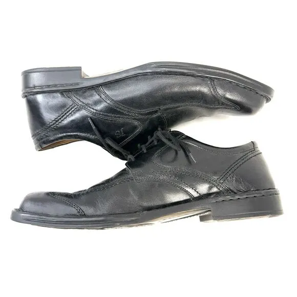 Josef Seibel Douglas 05 Black Leather Oxford Shoes EU 42 US 8.5-9 Mens Lace Up