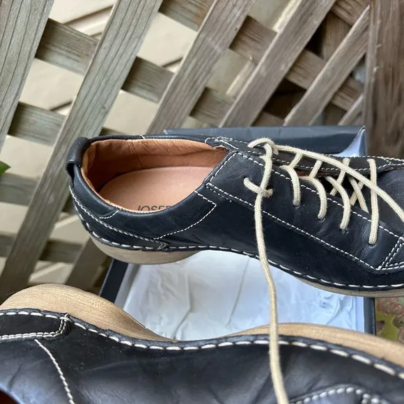 Josef Seibel Women's Black Leather Casual Shoes Size 8