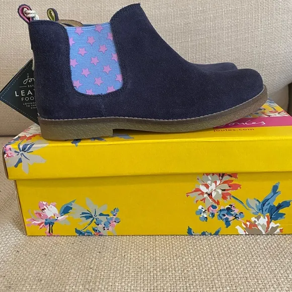 Joules Children Blue Suede Low Boot