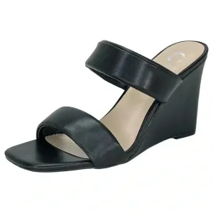 Journee Collection Kailee Black Womens Wedge Sandals Size 9M