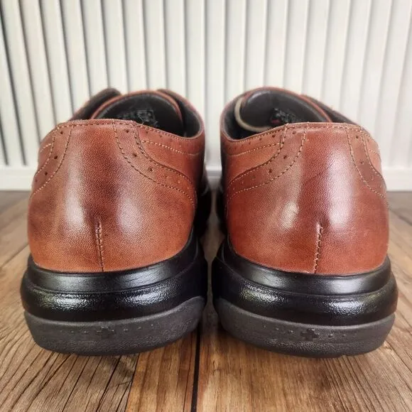 Joya Paso Fino Cognac Mens Sz 11.5 Brown Leather Brogue Derby Wingtip Low Shoes