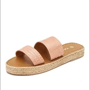 Kaanas Tobago Flatform Sandal Blush Snake embossed