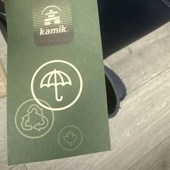 Kamik Women Size 8 Olivia Knee-High Rubber Rain Boots Navy Pink Sole Gardening