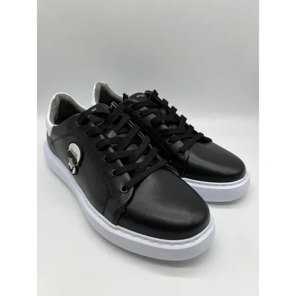 Karl Lagerfeld Paris Black Leather Shoes Designer Sneakers LF1S1107 Men Sz 12M🛒