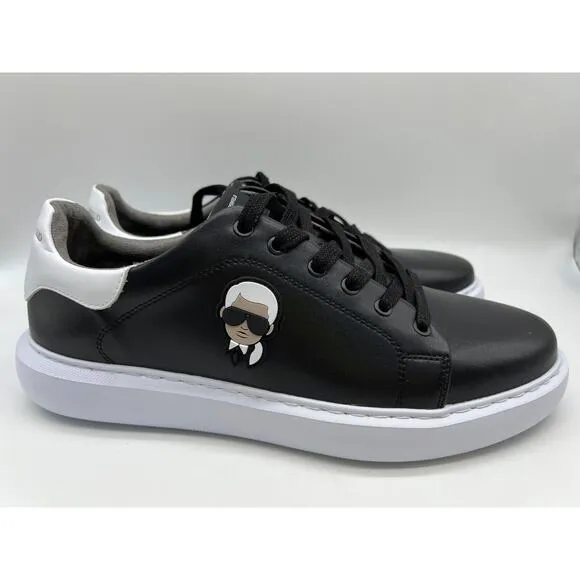 Karl Lagerfeld Paris Black Leather Shoes Designer Sneakers LF1S1107 Men Sz 12M🛒