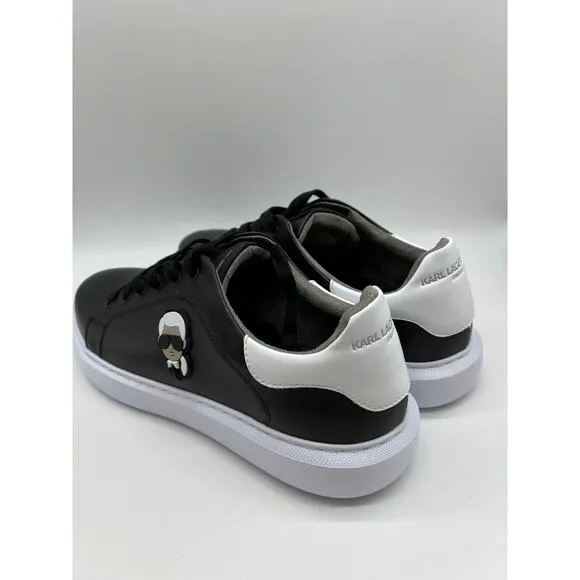 Karl Lagerfeld Paris Black Leather Shoes Designer Sneakers LF1S1107 Men Sz 12M🛒
