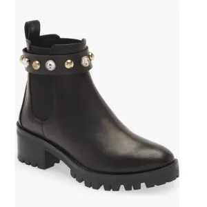 Karl Lagerfeld Paris Porshay Lug Sole Boots in Black, Size 35 New w/o Box