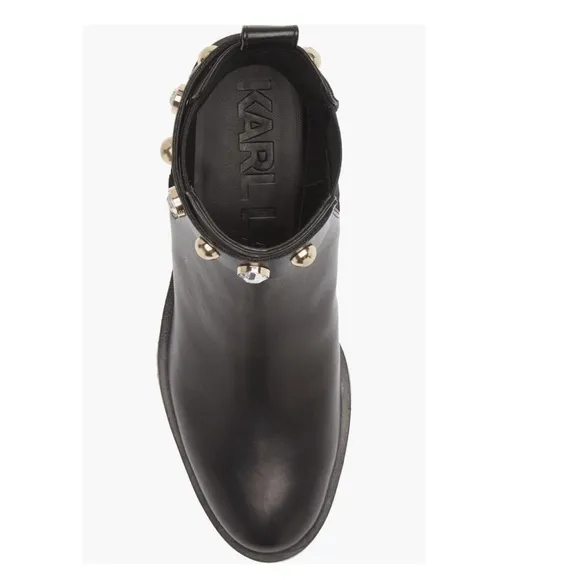 Karl Lagerfeld Paris Porshay Lug Sole Boots in Black, Size 35 New w/o Box