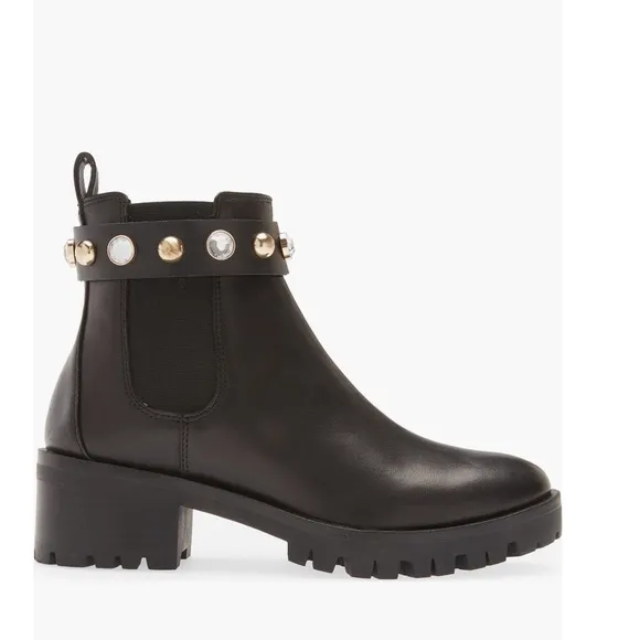 Karl Lagerfeld Paris Porshay Lug Sole Boots in Black, Size 35 New w/o Box