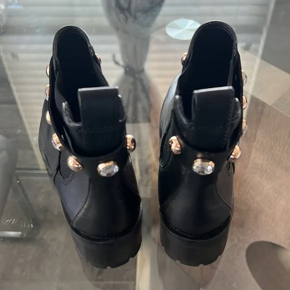Karl Lagerfeld Paris Porshay Lug Sole Boots in Black, Size 35 New w/o Box
