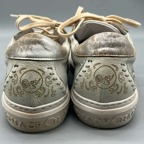 Karma of Charme naïf  Hand Painted  Lace Up Sneakers  SZ-40=9.5