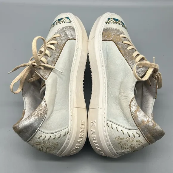 Karma of Charme naïf  Hand Painted  Lace Up Sneakers  SZ-40=9.5