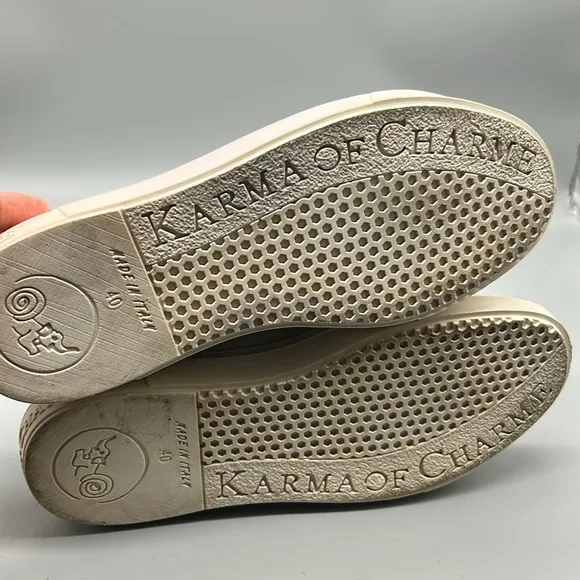 Karma of Charme naïf  Hand Painted  Lace Up Sneakers  SZ-40=9.5