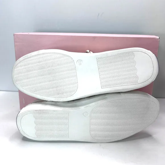 Kate Spade Boat Party Canvas Lace Up Shoes Parchment K3245 Women's 6.5 B NWB