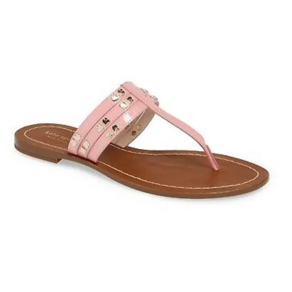 Kate Spade Carol Thong Sandals Rococo Spade Logo