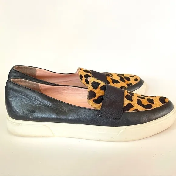 Kate Spade Leopard animal print Calf-hair Leather Pointy Toe Sneaker Loafer 6.5