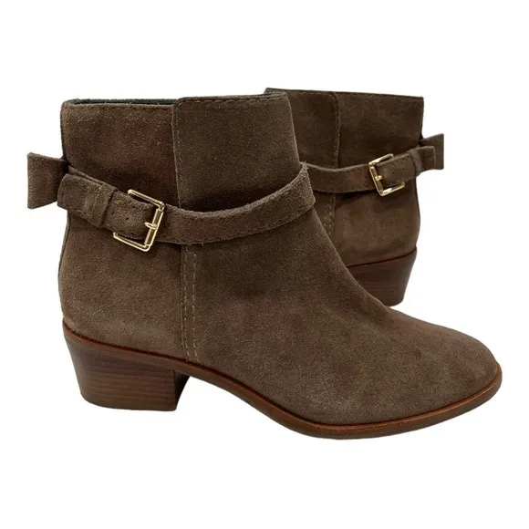 kate spade new york Ankle Booties - Taley Bow Brown Suede size 7.5 M