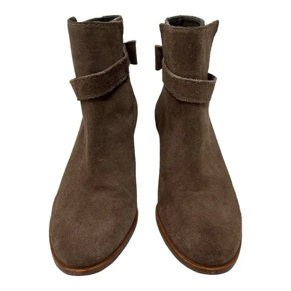 kate spade new york Ankle Booties - Taley Bow Brown Suede size 7.5 M