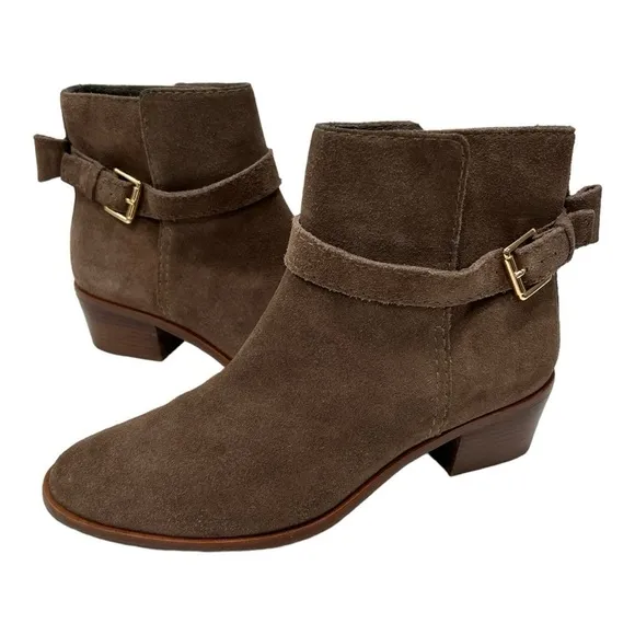 kate spade new york Ankle Booties - Taley Bow Brown Suede size 7.5 M