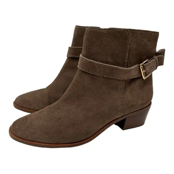 kate spade new york Ankle Booties - Taley Bow Brown Suede size 7.5 M