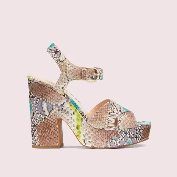 Kate Spade New York Carry Over Platform Grace Strappy Lemon Sorbet Sandals NIB