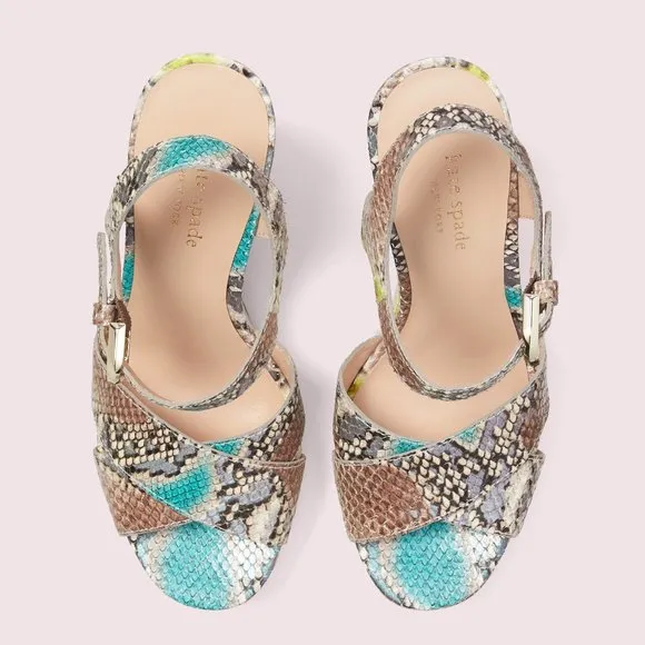 Kate Spade New York Carry Over Platform Grace Strappy Lemon Sorbet Sandals NIB