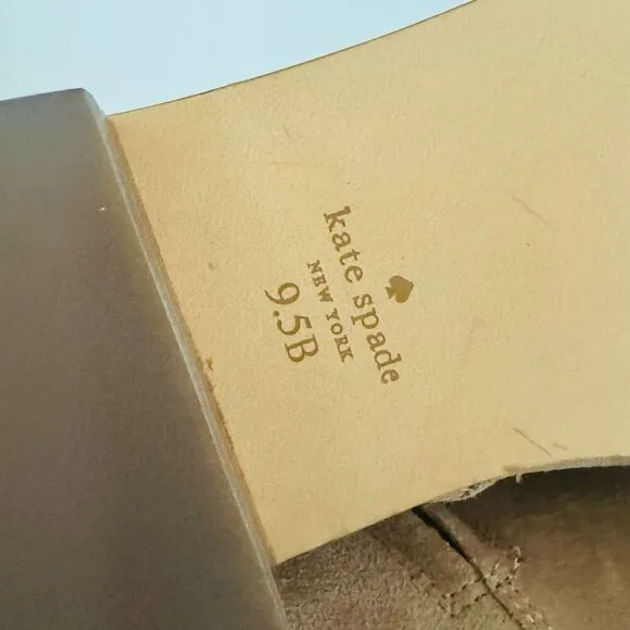 KATE SPADE Sadie Side Zip Tasseled Ankle Suede Boots,  Almond, Size 9.5, NWOB