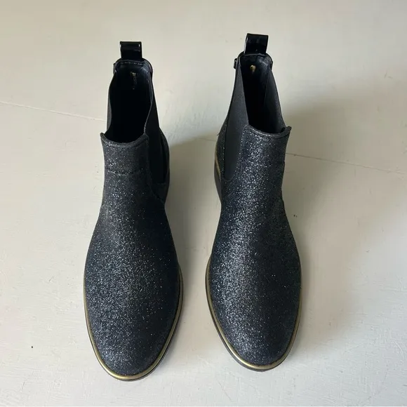 KATE SPADE- Sedgewick Glitter Booties Black Glitter Rain Boots