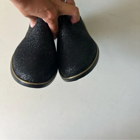 KATE SPADE- Sedgewick Glitter Booties Black Glitter Rain Boots