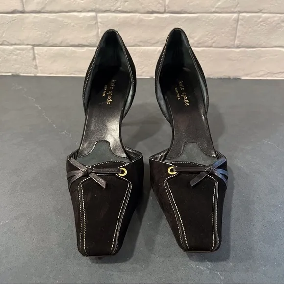 Kate Spade sz 8.5 black suede square to d’orsay pumps