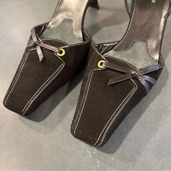 Kate Spade sz 8.5 black suede square to d’orsay pumps