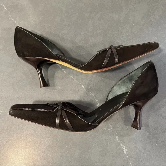Kate Spade sz 8.5 black suede square to d’orsay pumps