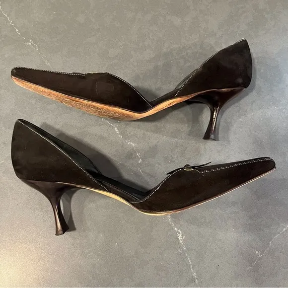 Kate Spade sz 8.5 black suede square to d’orsay pumps