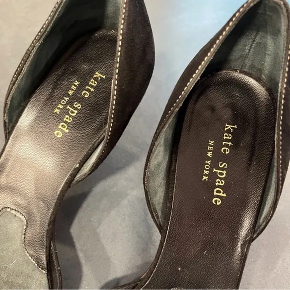 Kate Spade sz 8.5 black suede square to d’orsay pumps