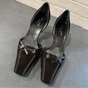 Kate Spade sz 8.5 black suede square to d’orsay pumps