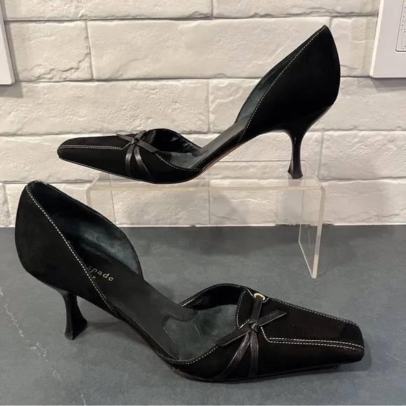Kate Spade sz 8.5 black suede square to d’orsay pumps