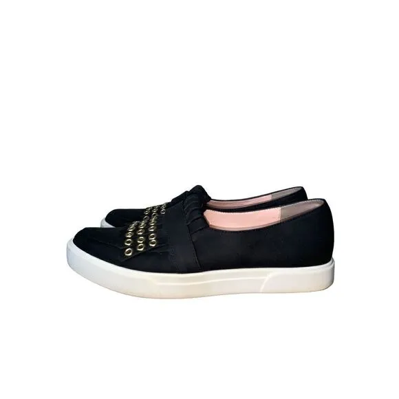 Kate Spade Courtney Grommet Slip On black gold
