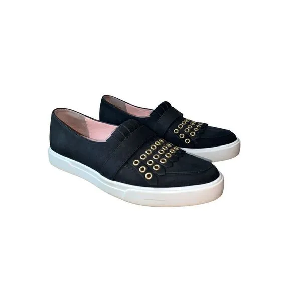 Kate Spade Courtney Grommet Slip On black gold
