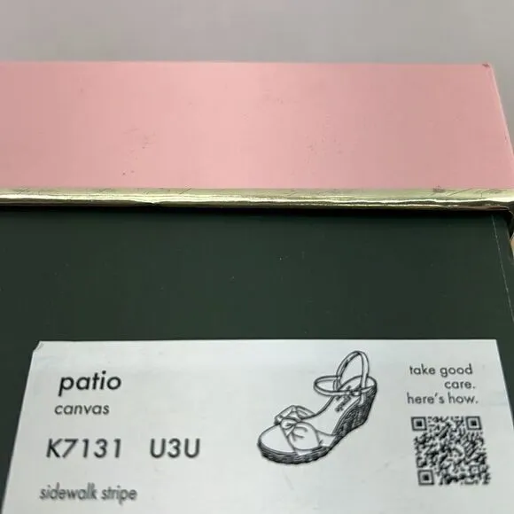 Kate Spade Patio Wedge Sandals- Sidewalk Stripe- Size 11- NIB