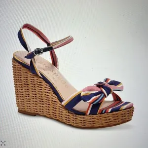 Kate Spade Patio Wedge Sandals- Sidewalk Stripe- Size 11- NIB