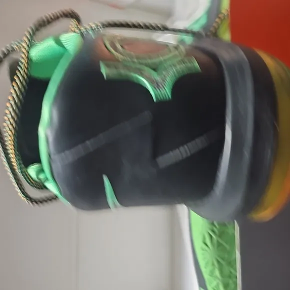 KD. VI  Black and Green Athletic Shoes