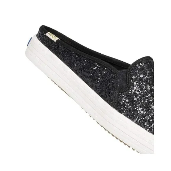 Keds x Kate Spade New York Double Decker Mule Glitter Women's Shoes Black  8.5M